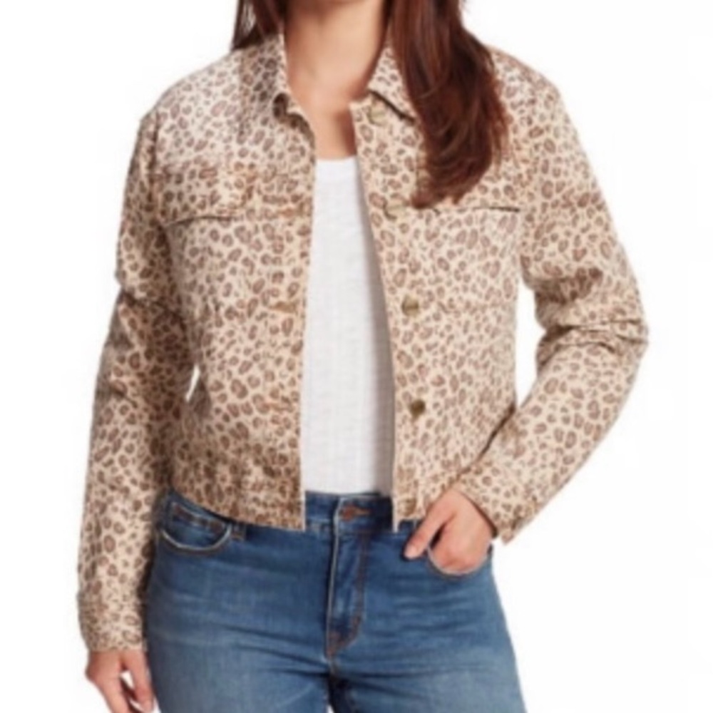 Anthropologie Sanctuary Leopard Denim Jacket